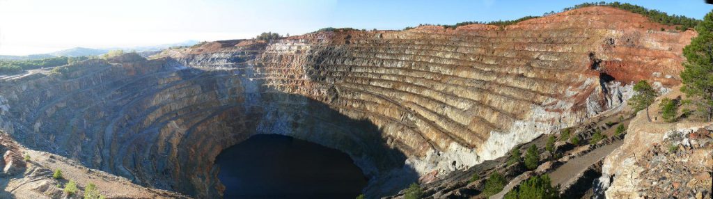 Ehemaliger Tagebau von Rio Tinto bei Corta Atalaya in Spanien