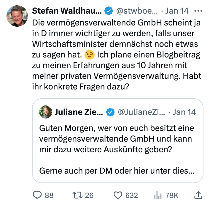 vermögensverwaltende GmbH Tweet